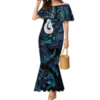 Hei Matau New Zealand Matariki Family Matching Mermaid Dress and Hawaiian Shirt NZ Fish Hook Maori Art LT14 Mom's Dress Purple - Polynesian Pride
