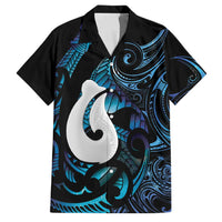 Hei Matau New Zealand Matariki Family Matching Off Shoulder Maxi Dress and Hawaiian Shirt NZ Fish Hook Maori Art LT14 Dad's Shirt - Short Sleeve Purple - Polynesian Pride