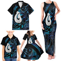 Hei Matau New Zealand Matariki Family Matching Tank Maxi Dress and Hawaiian Shirt NZ Fish Hook Maori Art LT14 - Polynesian Pride