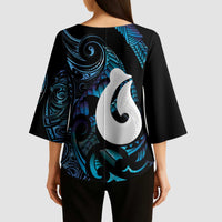 Hei Matau New Zealand Matariki Kimono Sleeve Blouse NZ Fish Hook Maori Art