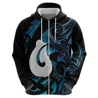 Hei Matau New Zealand Matariki Zip Hoodie NZ Fish Hook Maori Art