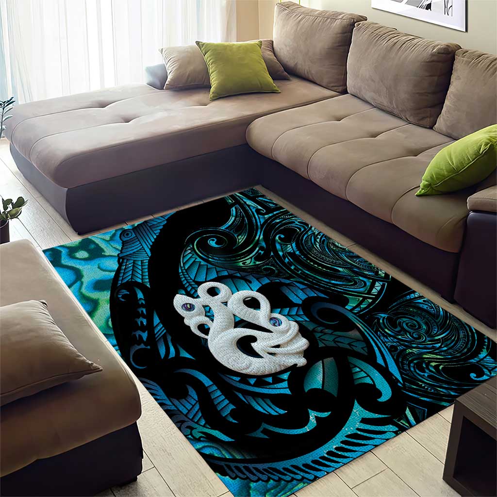 Manaia New Zealand Matariki Area Rug NZ Paua Shell Maori Art
