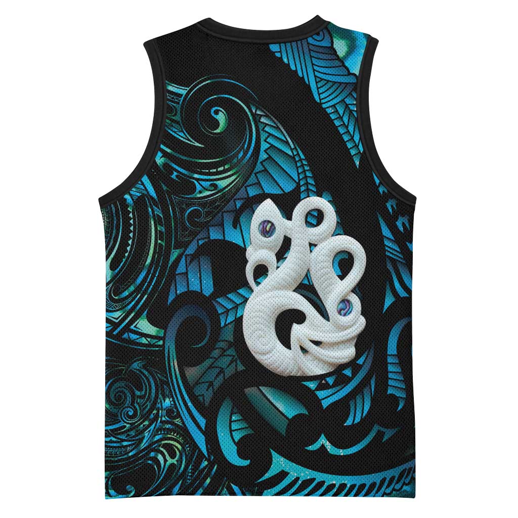 Manaia New Zealand Matariki Basketball Jersey NZ Paua Shell Maori Art