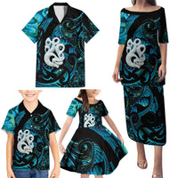 Manaia New Zealand Matariki Family Matching Puletasi and Hawaiian Shirt NZ Paua Shell Maori Art LT14 - Polynesian Pride