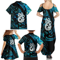 Manaia New Zealand Matariki Family Matching Summer Maxi Dress and Hawaiian Shirt NZ Paua Shell Maori Art LT14 - Polynesian Pride