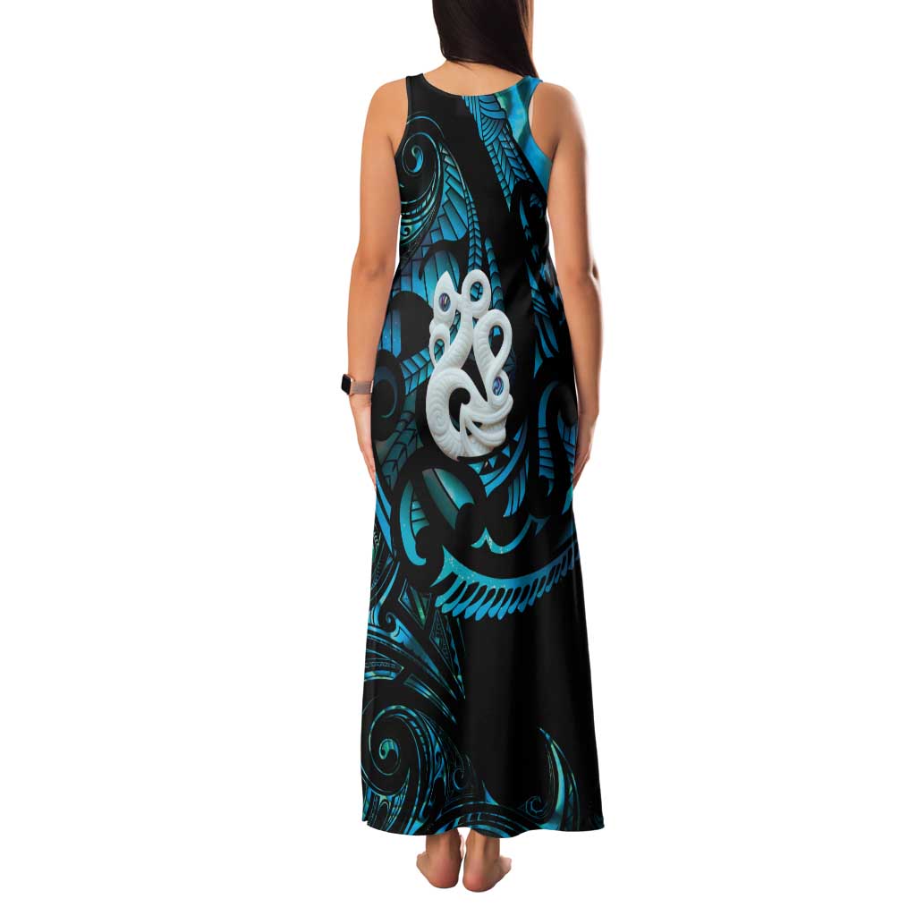 Manaia New Zealand Matariki Family Matching Tank Maxi Dress and Hawaiian Shirt NZ Paua Shell Maori Art LT14 - Polynesian Pride