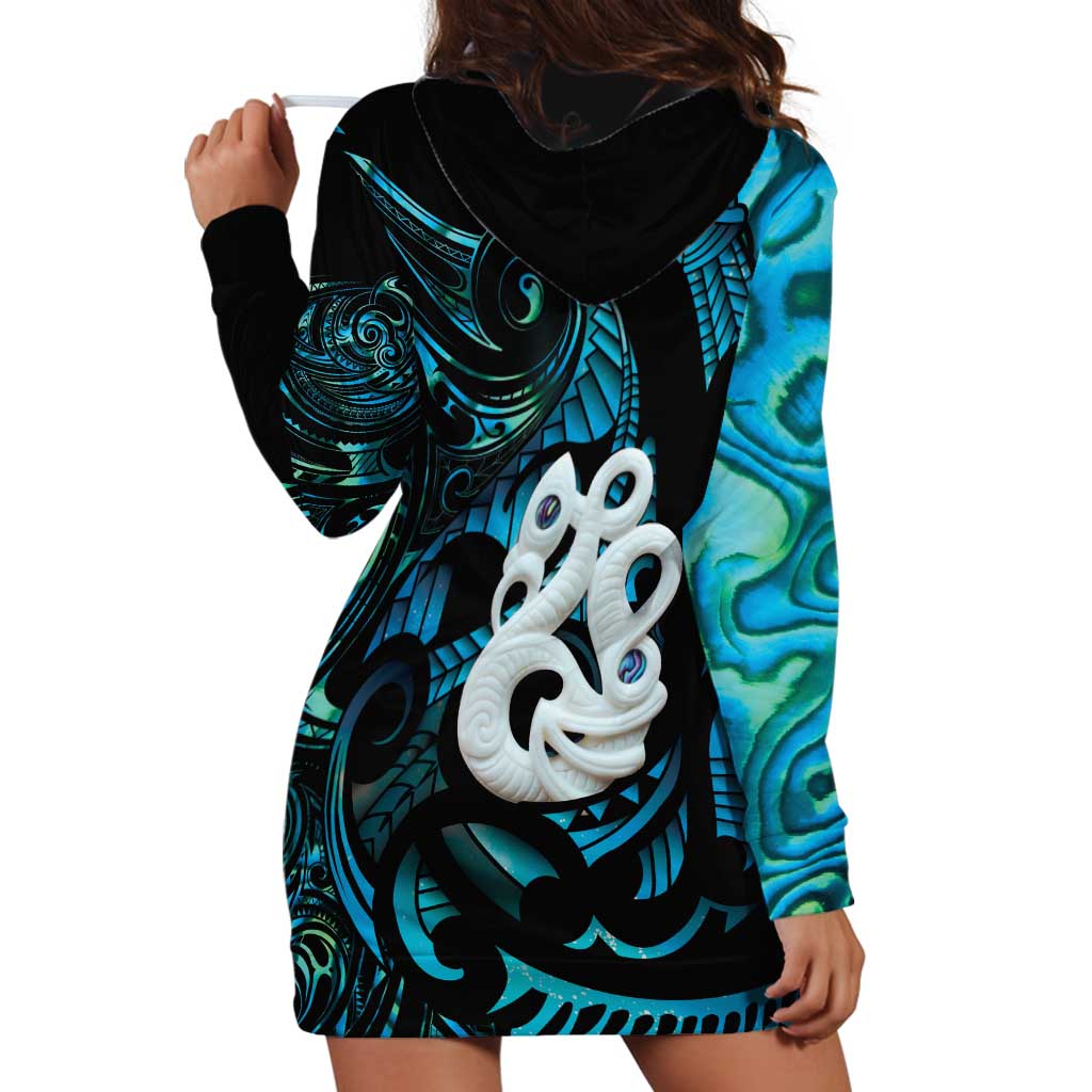 Manaia New Zealand Matariki Hoodie Dress NZ Paua Shell Maori Art