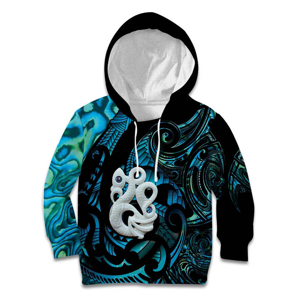 Manaia New Zealand Matariki Kid Hoodie NZ Paua Shell Maori Art