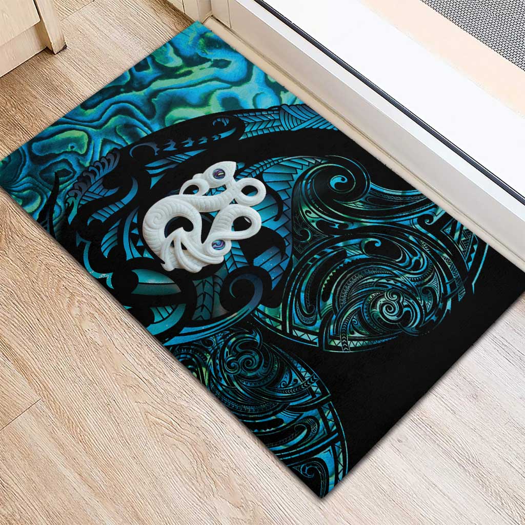 Manaia New Zealand Matariki Rubber Doormat NZ Paua Shell Maori Art