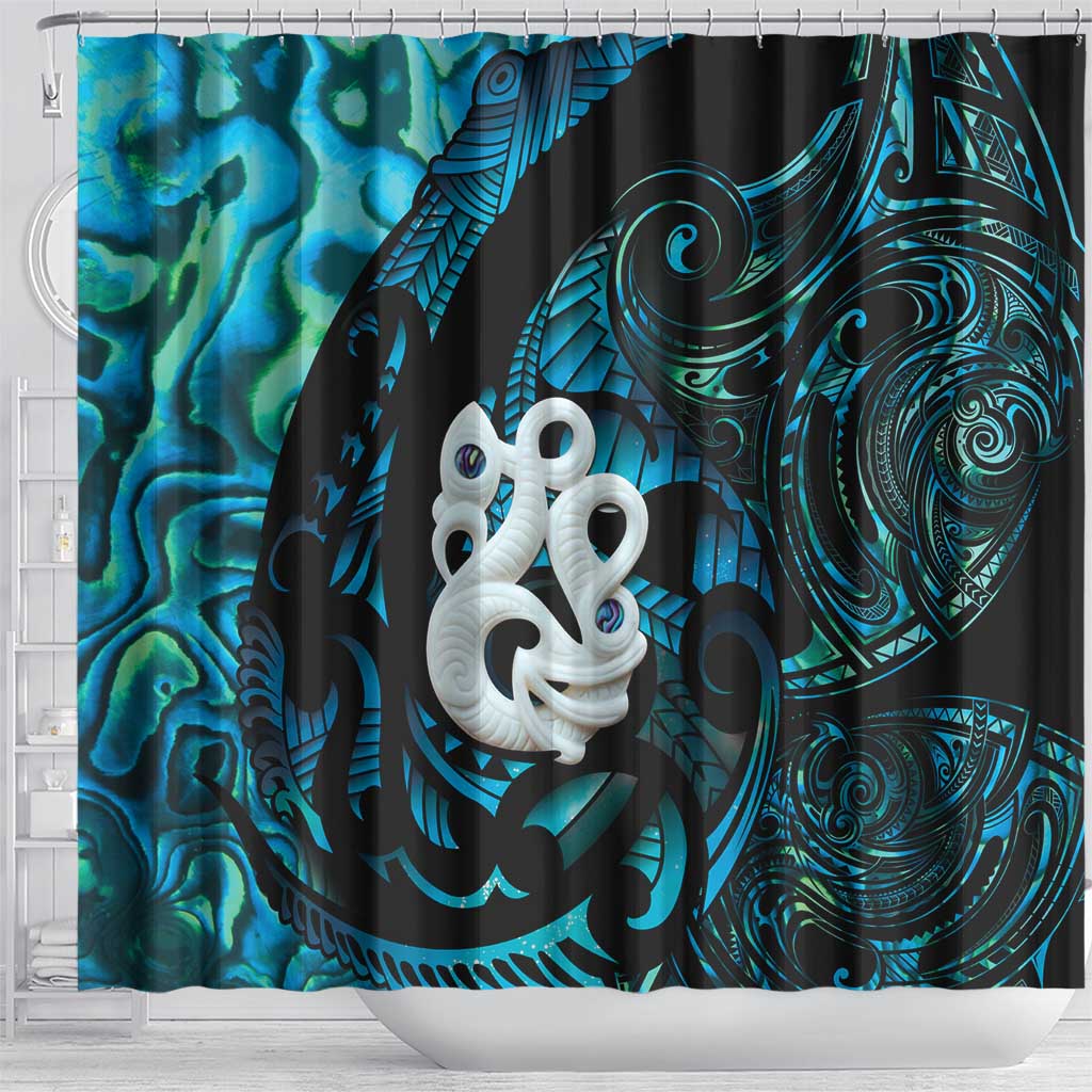 Manaia New Zealand Matariki Shower Curtain NZ Paua Shell Maori Art
