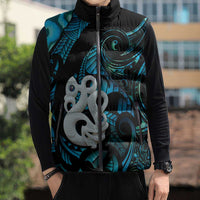 Manaia New Zealand Matariki Sleeveless Puffer Jacket NZ Paua Shell Maori Art