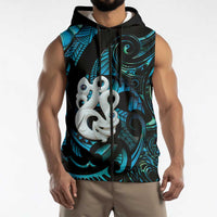 Manaia New Zealand Matariki Sleeveless Zip Hoodie NZ Paua Shell Maori Art