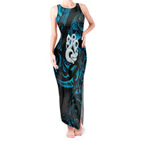 Manaia New Zealand Matariki Tank Maxi Dress NZ Paua Shell Maori Art