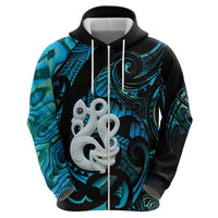 Manaia New Zealand Matariki Zip Hoodie NZ Paua Shell Maori Art