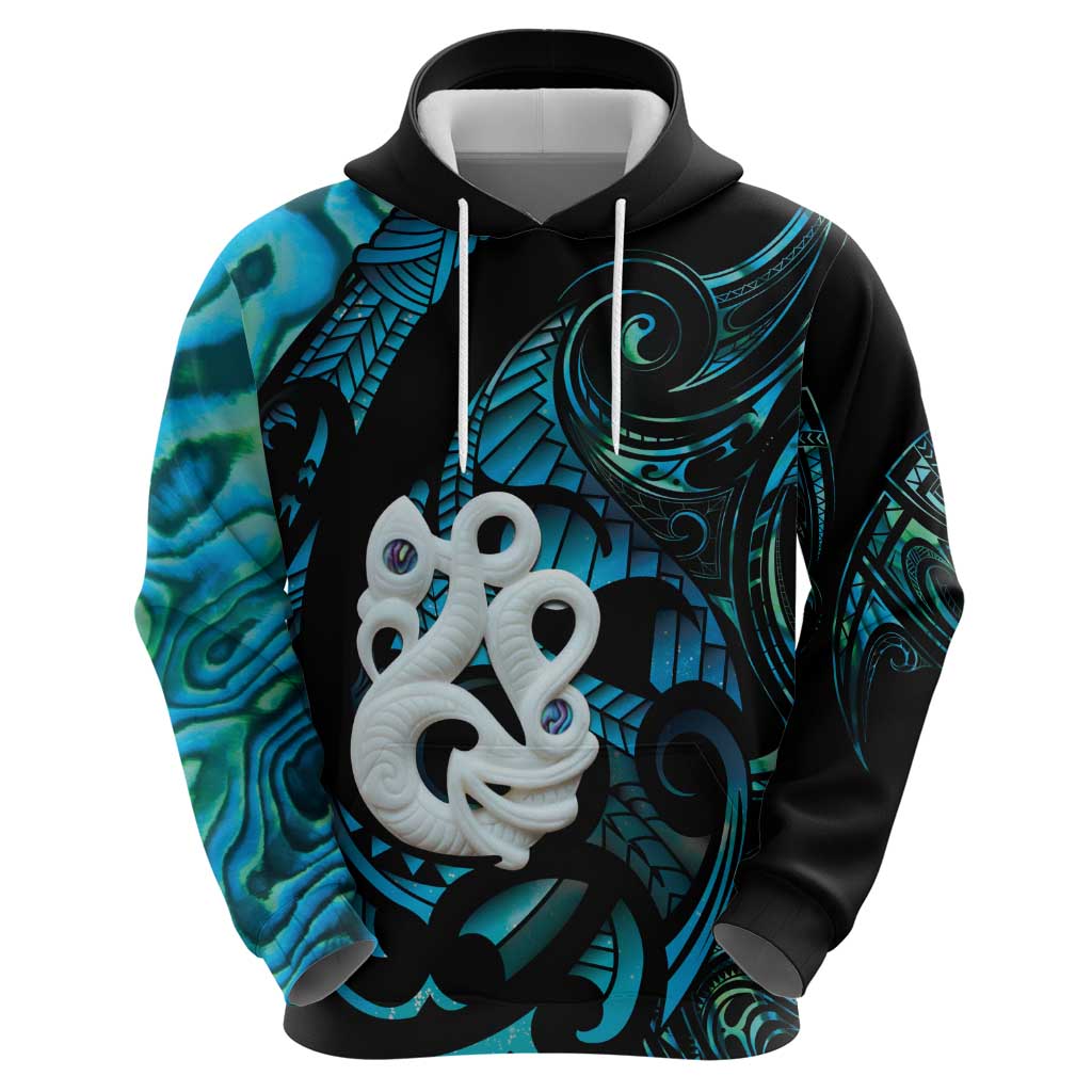 Manaia New Zealand Matariki Zip Hoodie NZ Paua Shell Maori Art