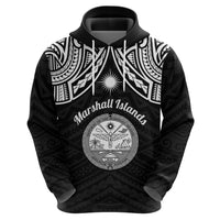 Custom Marshall Islands Hoodie Black Polynesian Tribal Mix Coat of Arms LT14 - Polynesian Pride