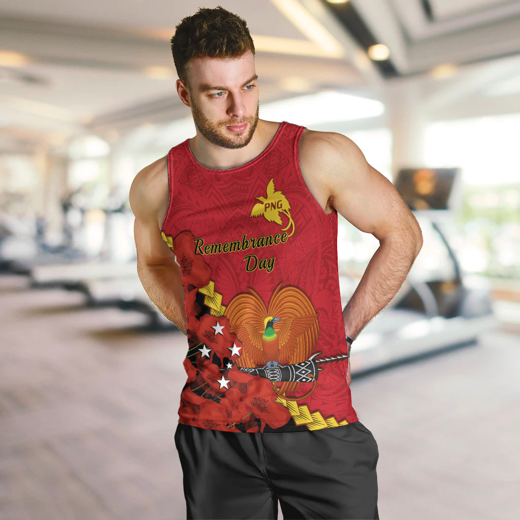 Polynesian Pride Remembrance Day PNG Men Tank Top Papua New Guinea We Will Remember Them LT14 - Polynesian Pride