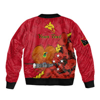 Personalised Remembrance Day PNG Sleeve Zip Bomber Jacket Papua New Guinea We Will Remember Them LT14 - Polynesian Pride