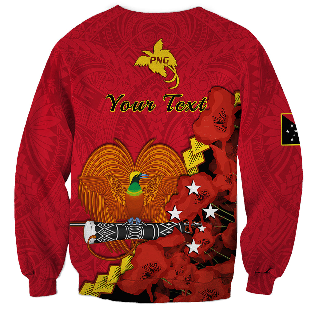 Personalised Remembrance Day PNG Sweatshirt Papua New Guinea We Will Remember Them LT14 - Polynesian Pride