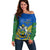 Polynesian Pride Independence Day Solomon Islands Off Shoulder Sweater Happy 45th Anniversary LT14 Women Blue - Polynesian Pride