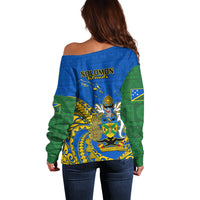 Polynesian Pride Independence Day Solomon Islands Off Shoulder Sweater Happy 45th Anniversary LT14 - Polynesian Pride