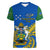 Polynesian Pride Independence Day Solomon Islands Women V Neck T Shirt Happy 45th Anniversary LT14 Female Blue - Polynesian Pride