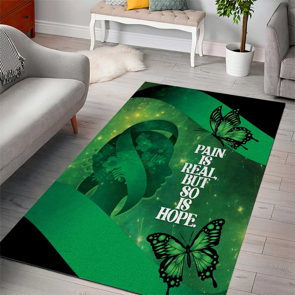 World Mental Health Awareness Month Area Rug Warriors Brave Strong Galaxy Vibes