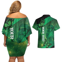 Personalised World Mental Health Awareness Month Couples Matching Off Shoulder Short Dress and Hawaiian Shirt Warriors Brave Strong Galaxy Vibes LT14 - Polynesian Pride