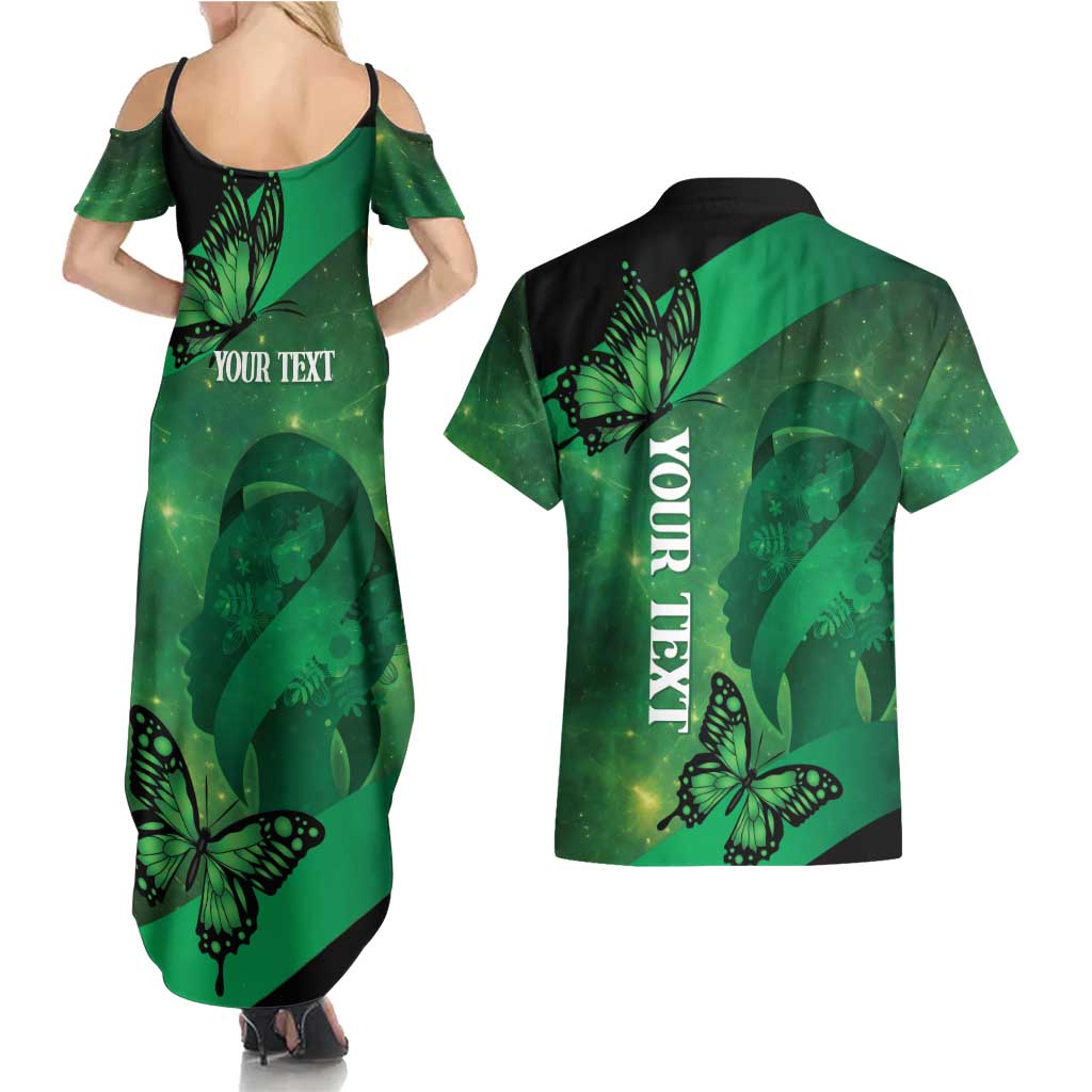 Personalised World Mental Health Awareness Month Couples Matching Summer Maxi Dress and Hawaiian Shirt Warriors Brave Strong Galaxy Vibes LT14 - Polynesian Pride