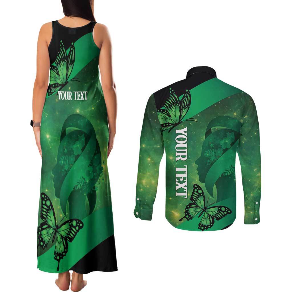 Personalised World Mental Health Awareness Month Couples Matching Tank Maxi Dress and Long Sleeve Button Shirt Warriors Brave Strong Galaxy Vibes LT14 - Polynesian Pride
