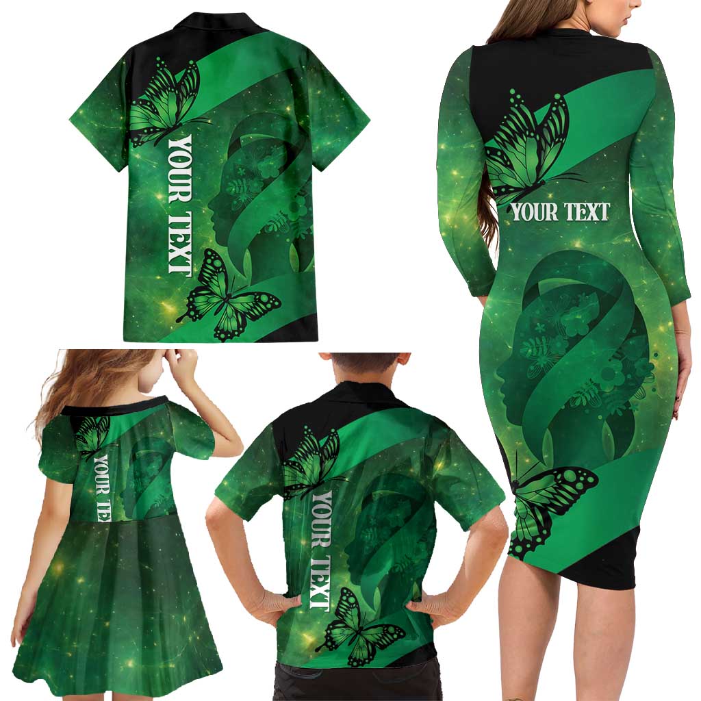 Personalised World Mental Health Awareness Month Family Matching Long Sleeve Bodycon Dress and Hawaiian Shirt Warriors Brave Strong Galaxy Vibes LT14 - Polynesian Pride