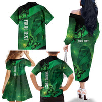 Personalised World Mental Health Awareness Month Family Matching Off The Shoulder Long Sleeve Dress and Hawaiian Shirt Warriors Brave Strong Galaxy Vibes LT14 - Polynesian Pride