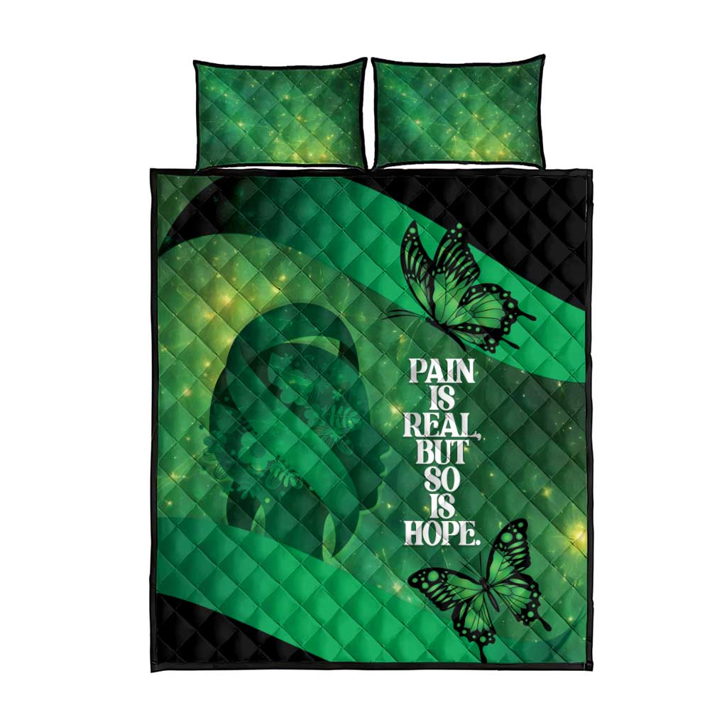 World Mental Health Awareness Month Quilt Bed Set Warriors Brave Strong Galaxy Vibes LT14 - Polynesian Pride