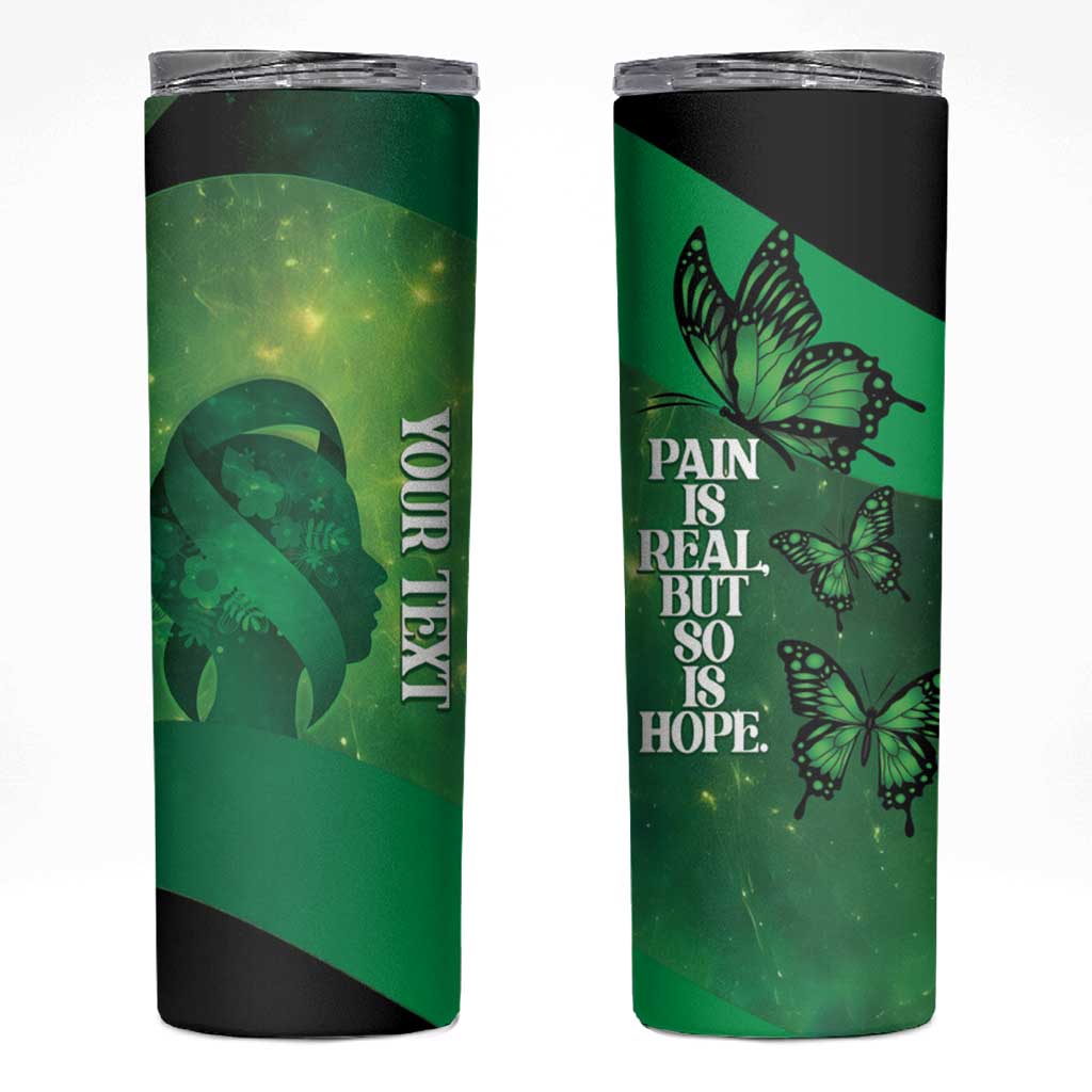 Personalised World Mental Health Awareness Month Skinny Tumbler Warriors Brave Strong Galaxy Vibes LT14 Green - Polynesian Pride