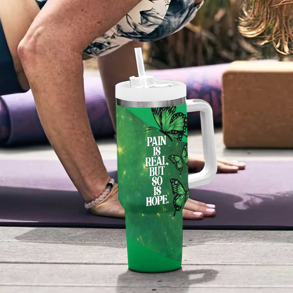 Personalised World Mental Health Awareness Month Tumbler With Handle Warriors Brave Strong Galaxy Vibes