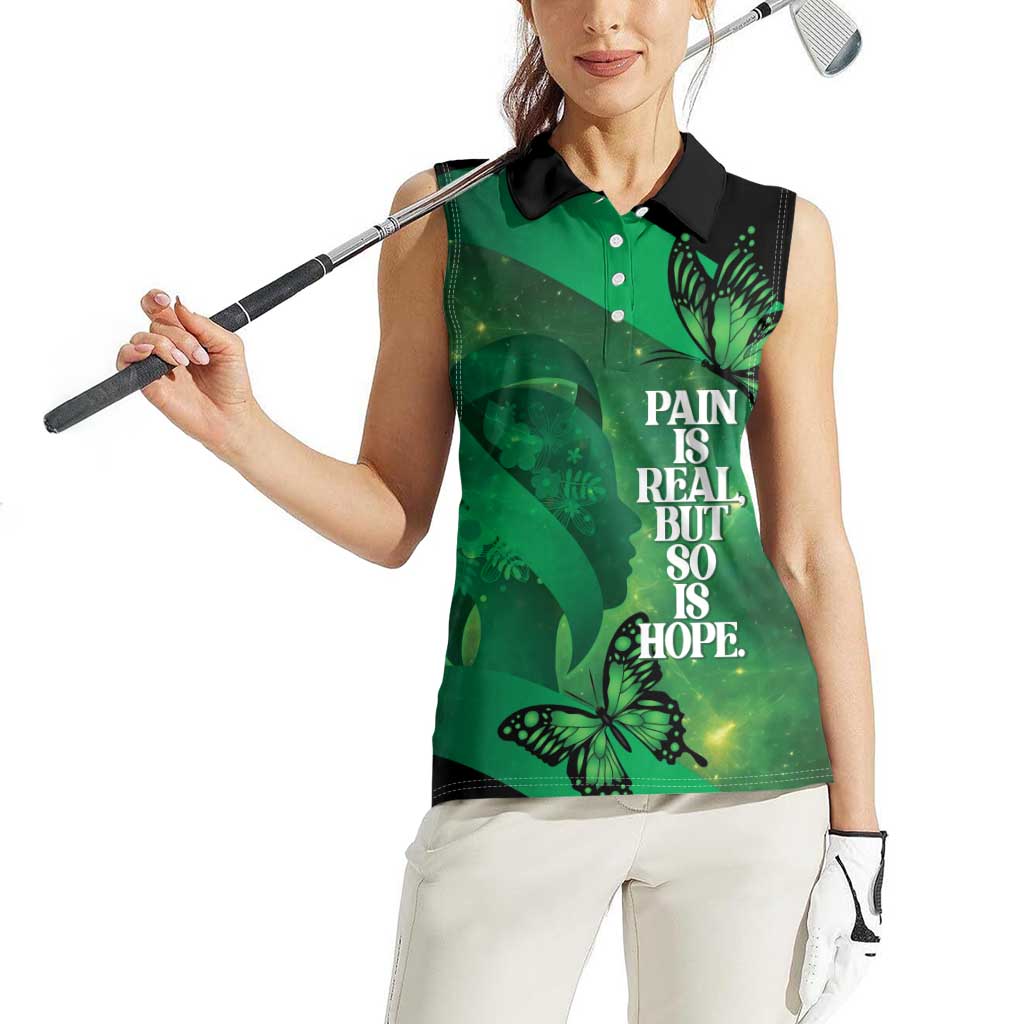 Personalised World Mental Health Awareness Month Women Sleeveless Polo Shirt Warriors Brave Strong Galaxy Vibes LT14 - Polynesian Pride