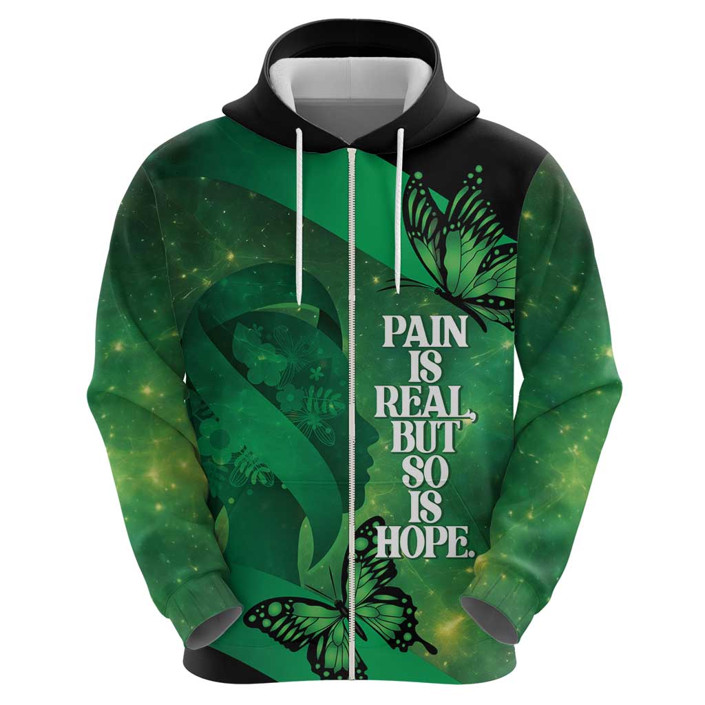 Personalised World Mental Health Awareness Month Zip Hoodie Warriors Brave Strong Galaxy Vibes LT14 - Polynesian Pride