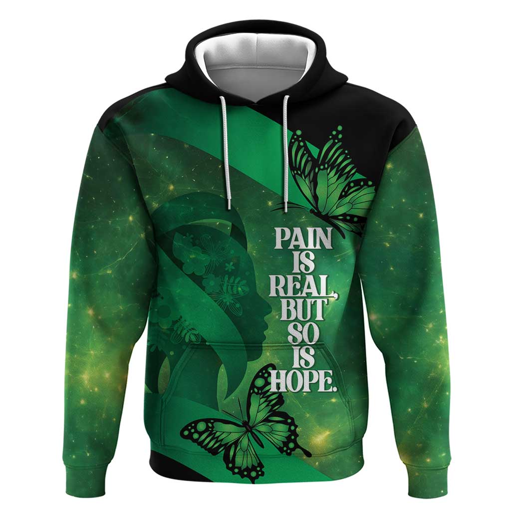 Personalised World Mental Health Awareness Month Zip Hoodie Warriors Brave Strong Galaxy Vibes LT14 Pullover Hoodie Green - Polynesian Pride
