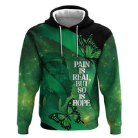 Personalised World Mental Health Awareness Month Zip Hoodie Warriors Brave Strong Galaxy Vibes LT14 Pullover Hoodie Green - Polynesian Pride