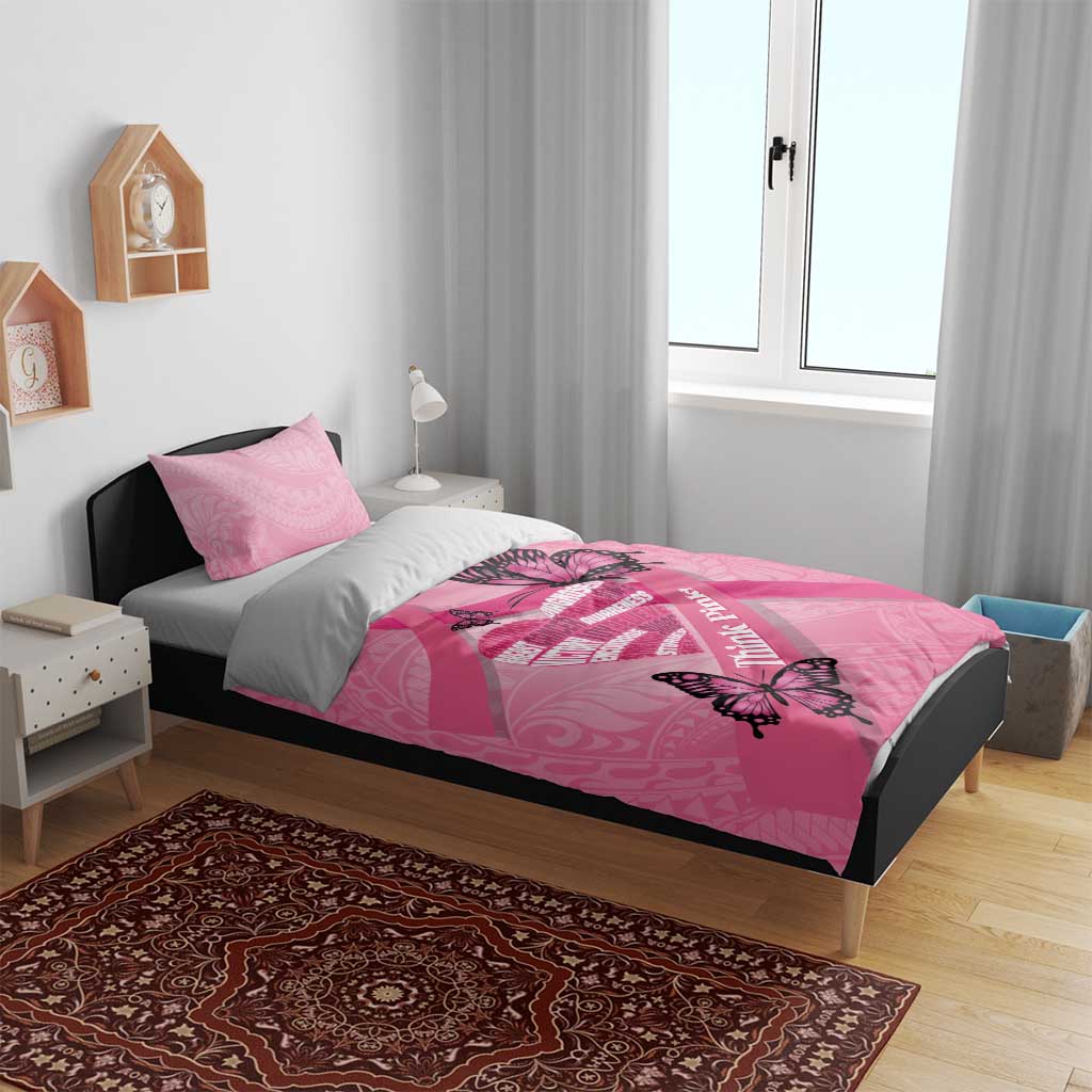 Polynesia Breast Cancer Awareness Month Bedding Set Pink Ribbon Mix Butterflies