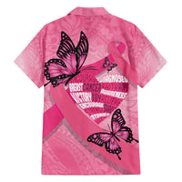 Polynesia Breast Cancer Awareness Month Family Matching Off The Shoulder Long Sleeve Dress and Hawaiian Shirt Pink Ribbon Mix Butterflies LT14 - Polynesian Pride