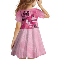 Polynesia Breast Cancer Awareness Month Family Matching Tank Maxi Dress and Hawaiian Shirt Pink Ribbon Mix Butterflies LT14 - Polynesian Pride