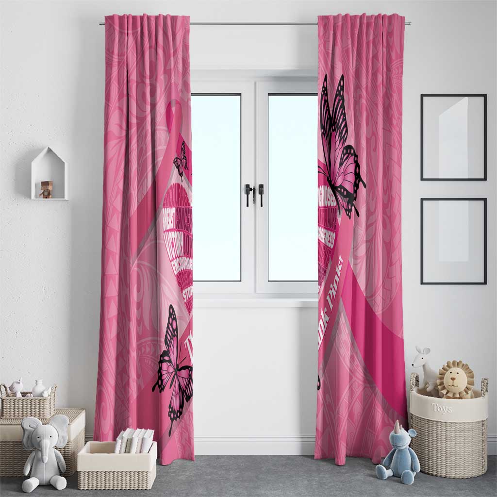 Polynesia Breast Cancer Awareness Month Window Curtain Pink Ribbon Mix Butterflies LT14 - Polynesian Pride