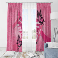 Polynesia Breast Cancer Awareness Month Window Curtain Pink Ribbon Mix Butterflies LT14 - Polynesian Pride