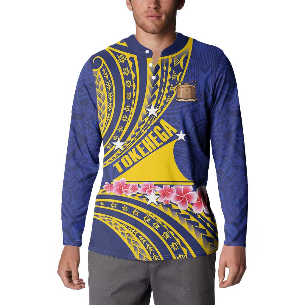 Personalised Tokelau Tokehega Day Button Sweatshirt Tokelauan Tatau Flag Color - Polynesian Pride
