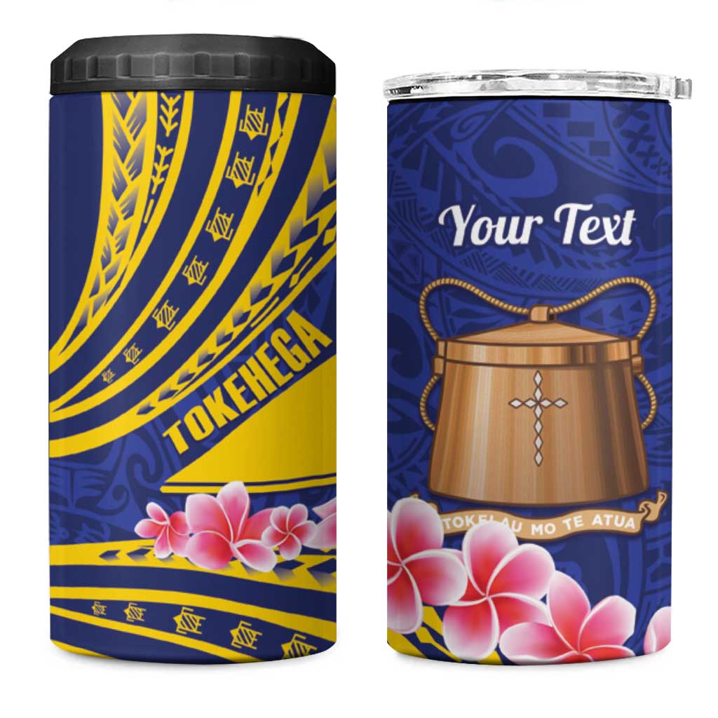 Personalised Tokelau Tokehega Day 4 in 1 Can Cooler Tumbler Tokelauan Tatau Flag Color LT14 One Size: 16 oz Blue - Polynesian Pride