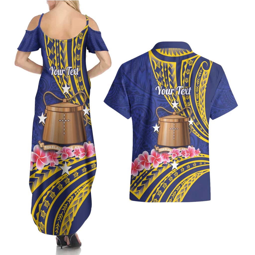 Personalised Tokelau Tokehega Day Couples Matching Summer Maxi Dress and Hawaiian Shirt Tokelauan Tatau Flag Color LT14 - Polynesian Pride
