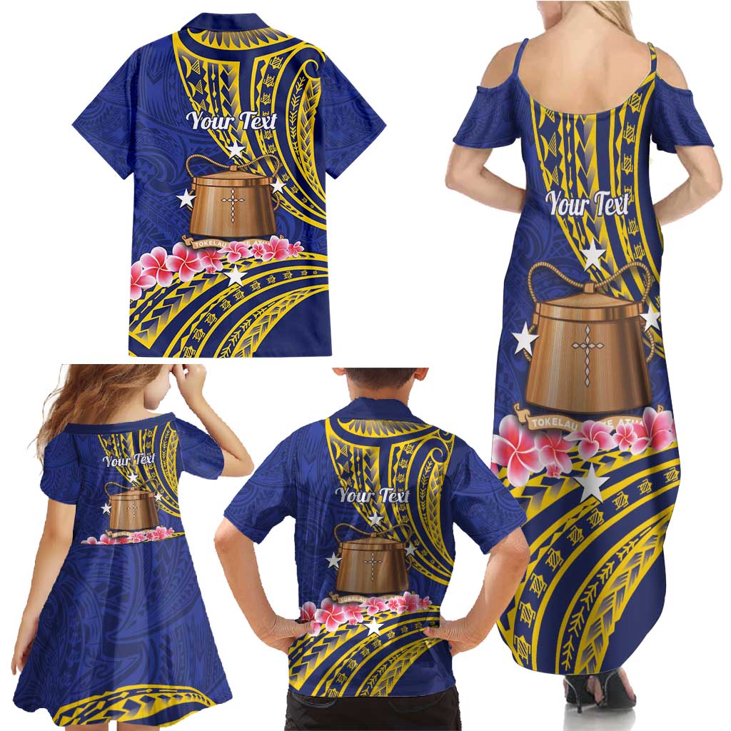 Personalised Tokelau Tokehega Day Family Matching Summer Maxi Dress and Hawaiian Shirt Tokelauan Tatau Flag Color LT14 - Polynesian Pride