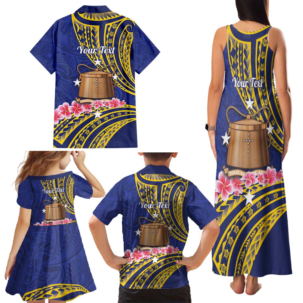 Personalised Tokelau Tokehega Day Family Matching Tank Maxi Dress and Hawaiian Shirt Tokelauan Tatau Flag Color LT14 - Polynesian Pride
