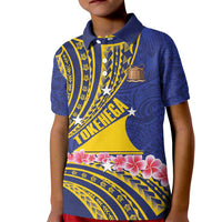 Personalised Tokelau Tokehega Day Kid Polo Shirt Tokelauan Tatau Flag Color LT14 Kid Blue - Polynesian Pride